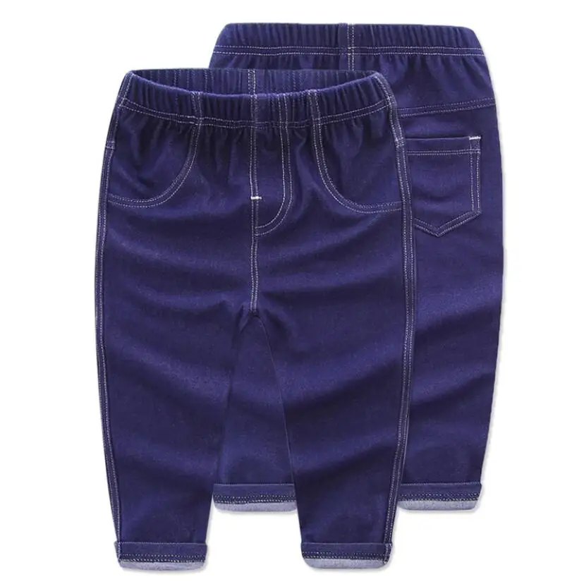 Весенние джинсы для маленьких мальчиков и девочек детские Осенние эластичные из