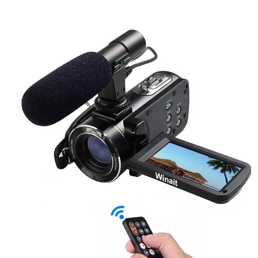 

Winait 1080P Full HD Цифровая видеокамера 24MP 16x цифровой зум 3,0 "ЖК-экран DV DVR