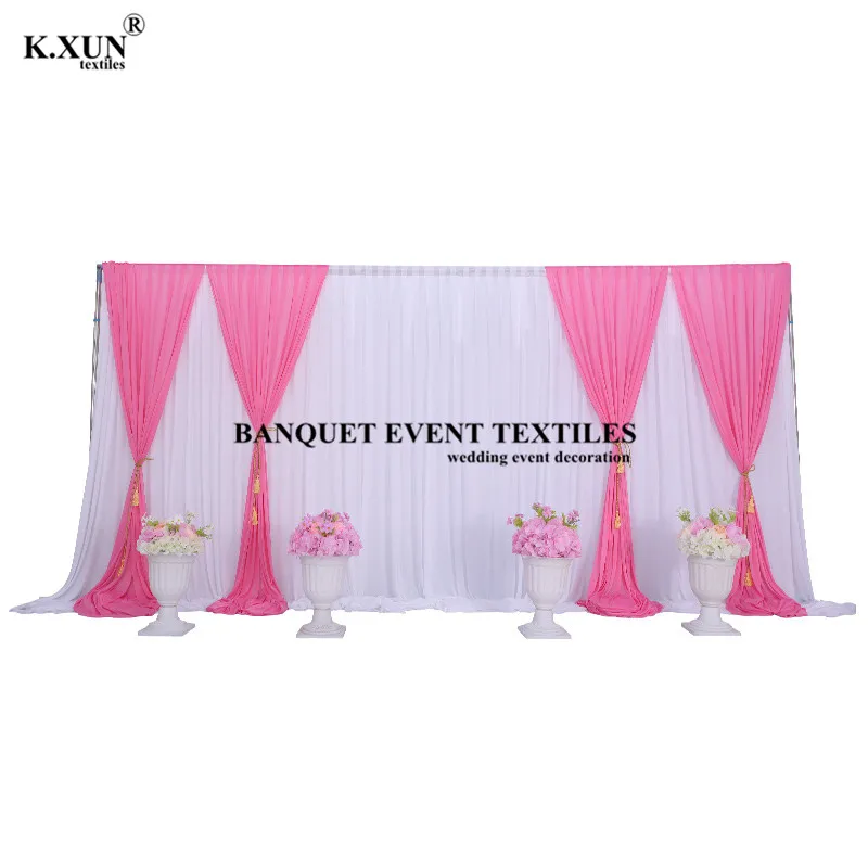 Tel&oacute;n de fondo de seda de hielo para boda, escenario con colores de Swag tel&oacute;n de fondo, decoraci&oacute;n para eventos y fiestas, 10 pies, 20 pies-3