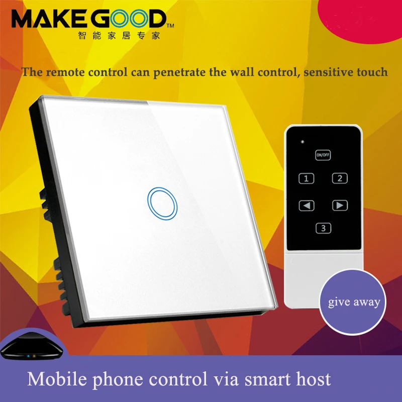 

luxury wall-mounted touch sensor switch, EU / UK standard lighting switch, power switch, crystal glass, 1 gang 1 way switch,