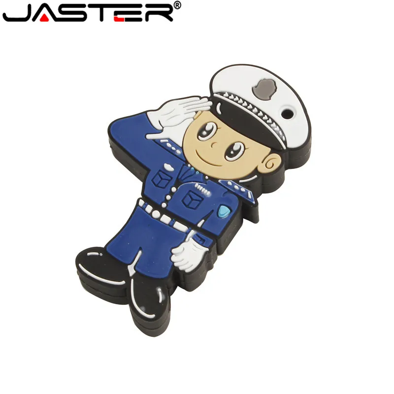JASTER Новое поступление полицейский человек usb флэш-накопитель traffice pendrive 4 ГБ 8 16 32 64