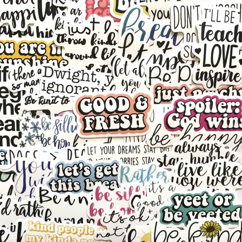 50 шт. английские буквы вдохновляющие цитаты мультяшная наклейка для ноутбука