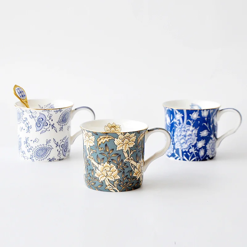 Английская керамическая чашка для послеобеденного чая кофейная из костяного