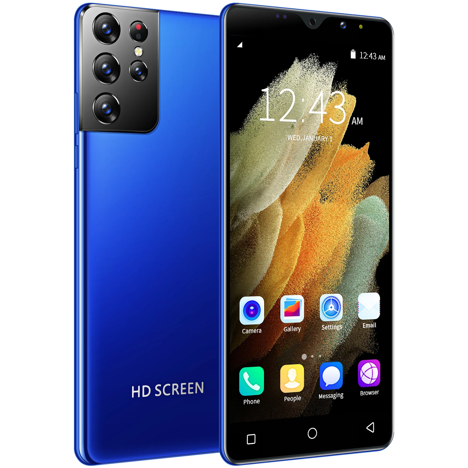 

S21 Pro facial recognition feature phone 6.3 inches left digging screen 512G smart phone