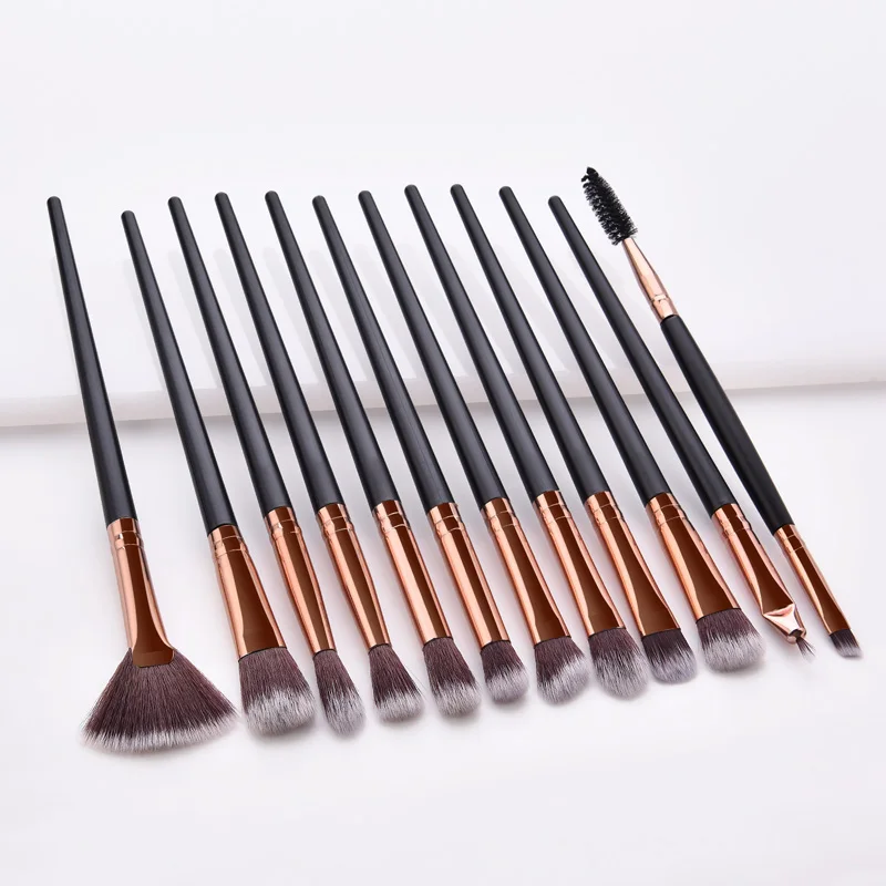 Лучшие 12 шт. набор кистей для макияжа многофункциональная пудра бровей Тени век