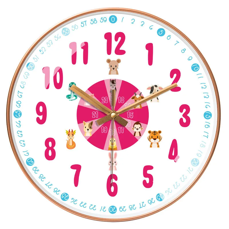 Часы настенные для раннего обучения креативные тихие детской комнаты спальни
