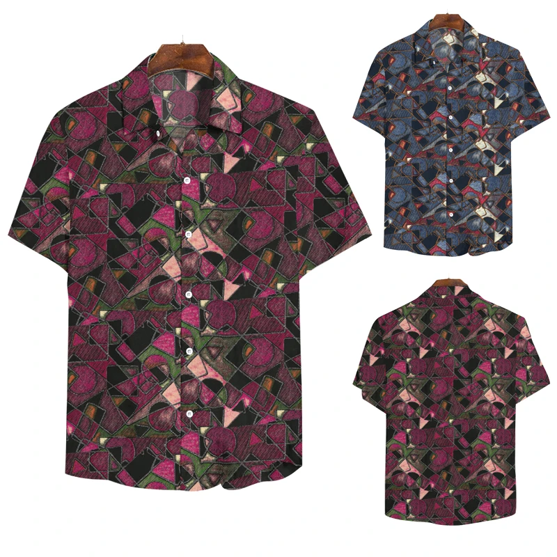 

2020 New Style Casual Short Sleeve Printed Shirt Foreign Trade New Style Beach Shirt TW04-P25 Guapai