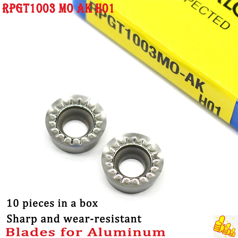 Фото RPGT1204 RPGT1003 RPGT08T2 RPGT10T3 MO AK H01 Алюминиевое режущее лезвие RPGT 10T3 Токарный станок Вставка токарный инструмент Инструменты с ЧПУ для фрезерования №4