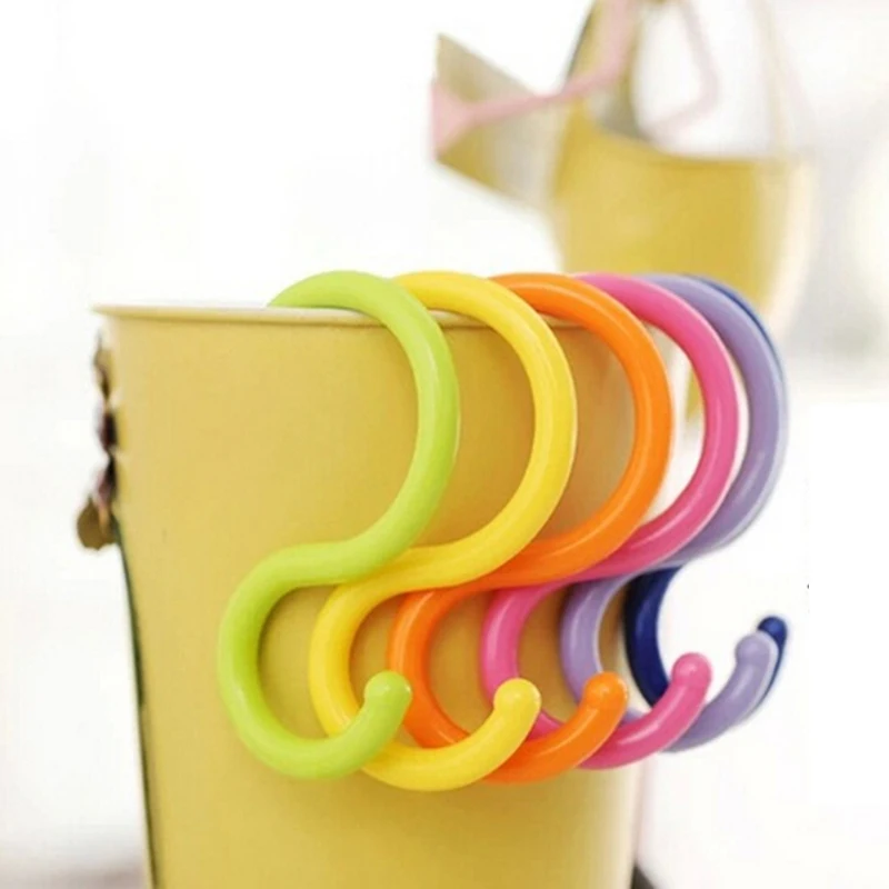 6 шт. многофункциональные пластиковые Кухонные крючки S образной формы|Крючки для