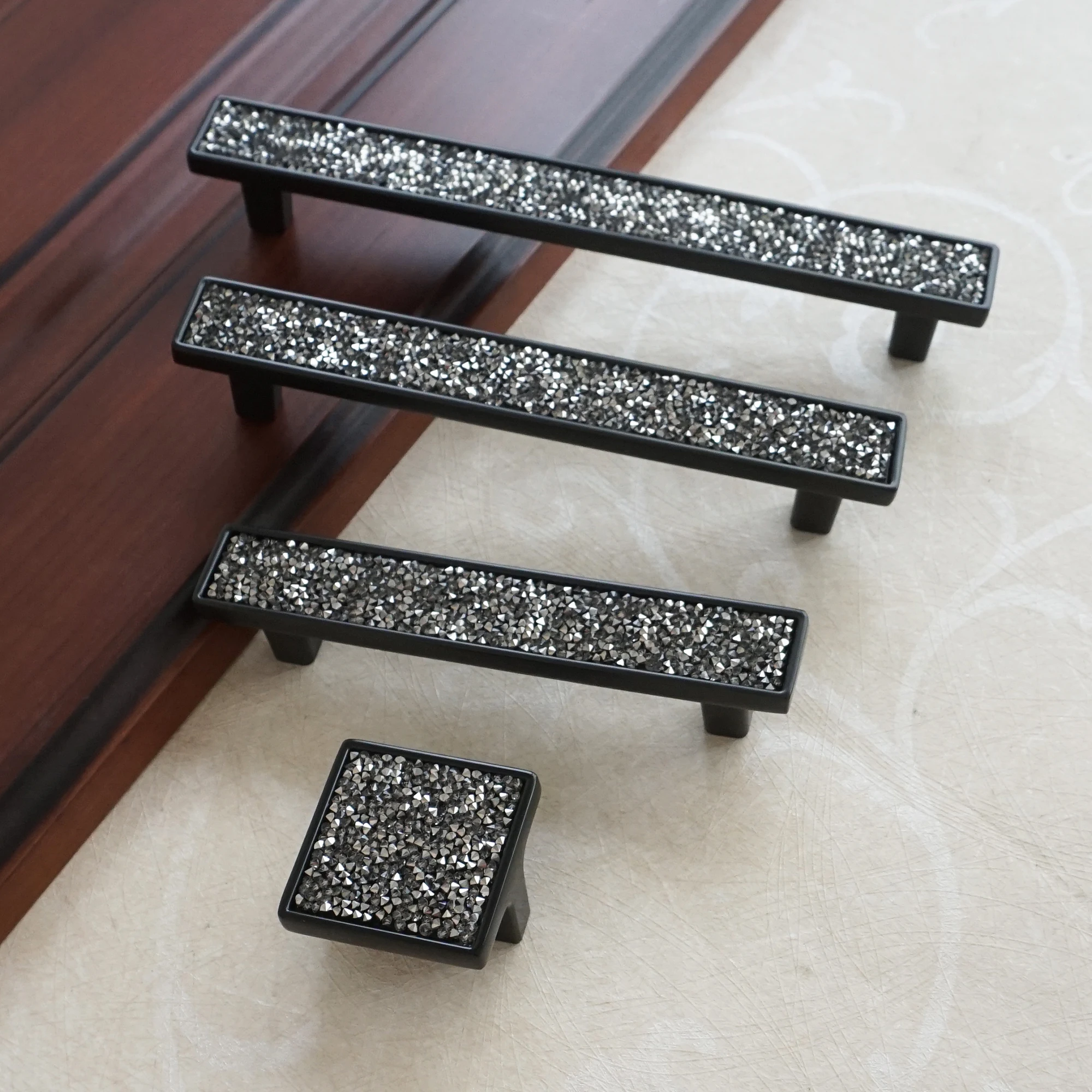 3 75 &quot5&quot 6 &quotЧерная блестящая дверная ручка выдвижная для комода ящика