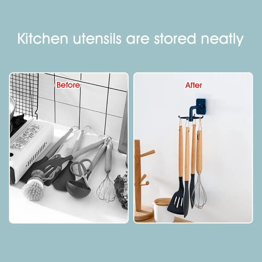 

Kitchen Gabgets Wall Hooks 360 Rotating Home Organizer Storage Rack Pantry Chest Tools Towels Hanger Wardrobe Towel Rack Storag