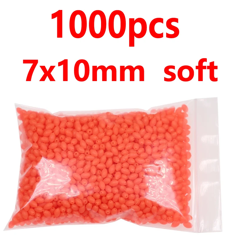 7x10mm 1000pcs red 1000/3000 шт.; ; детское нижнее белье красного и зеленого цвета; овальная мягкая резиновая светящиеся бусины для рыбалки светящиеся раковина бусины для рыболовные снасти рыболовные приманки рыболовные снасти - Цвет: 7x10mm 1000pcs red