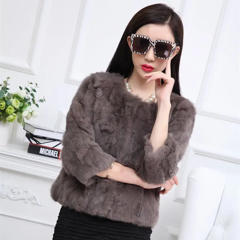 Women 2021 Winter New Fashion Real Genuine Rabbit Fur Coat Female Casual Warm Natural Fur Jacket Ladies Short Outerwear A276
