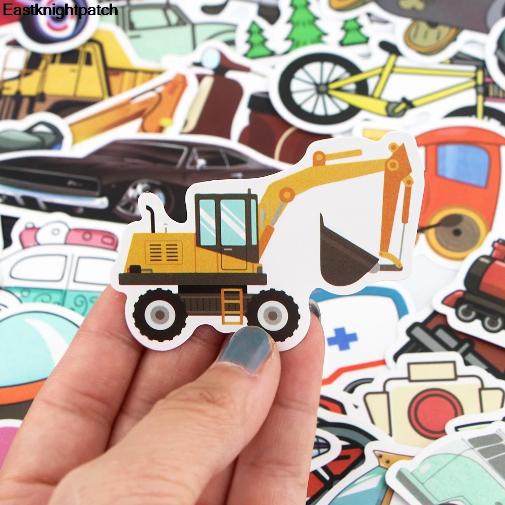 

20Set/lot E1910 40pcs Cartoon Transportation Stickers For Laptop Luggage Fridge Car- Styling Vinyl Decal Home Decor Stickers