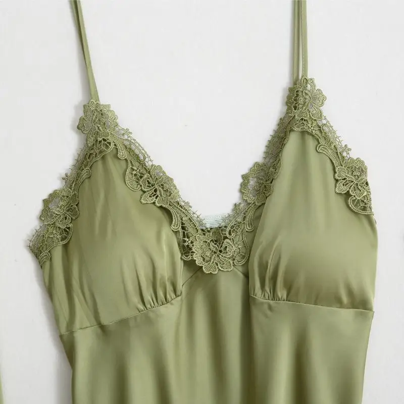 

5pcs Women PJS Nightwear Satin Sexy Casual Pajamas Suit Full Slip Lace Spring Autumn New Homewear Intimate Lingerie Pyjamas