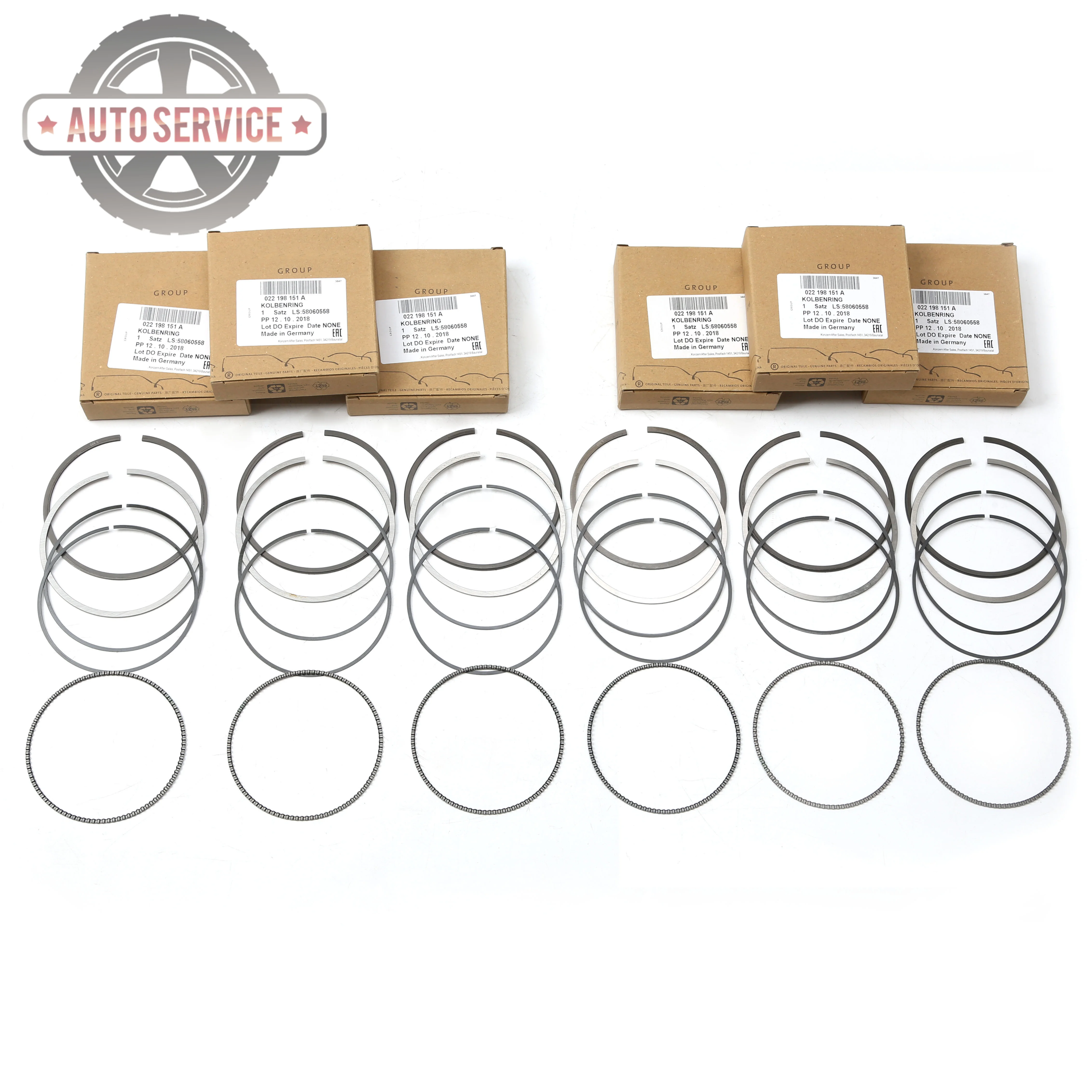 

08-137400-00 022198151A Engine Piston Rings Set x6 For Volkswagen Beetle Golf Touareg Transporter Audi A3 S3 TT Porsche Cayenne