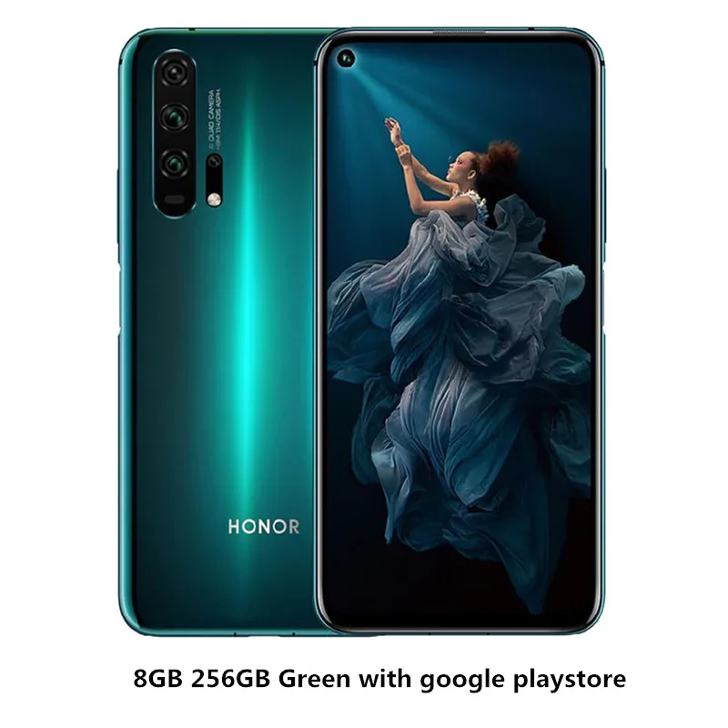 8G 256G Green With P Мобильный телефон Honor 20 Pro Kirin 980, Android 9, 6,26 дюймов, ips, 2340X1080, 8 ГБ ОЗУ, 128 Гб ПЗУ, NFC, Мп+ 32 МП, отпечаток пальца - Цвет: 8G 256G Green With P