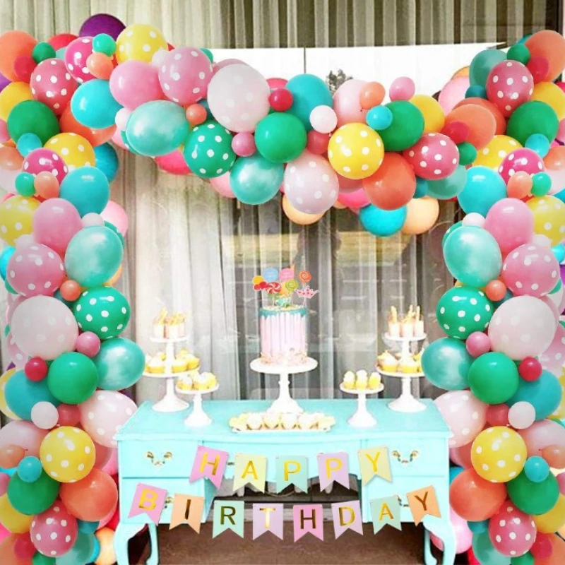 

Colorful Balloon Set Kindergarten Chain Candy Donut Aluminum Film Balloon baby shower Birthday christmas Party