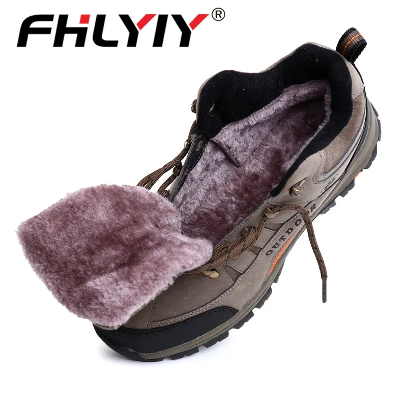 Fhlyiy/брендовые плюшевые мужские зимние ботинки теплые супермужские