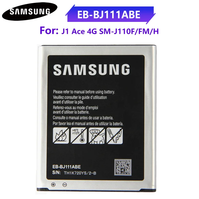 100% оригинальный сменный аккумулятор EB-BJ111ABE для Samsung Galaxy J1 4G версии J110 SM-J110F J110H J110F J110FM J1 Ace 1800 мА · ч