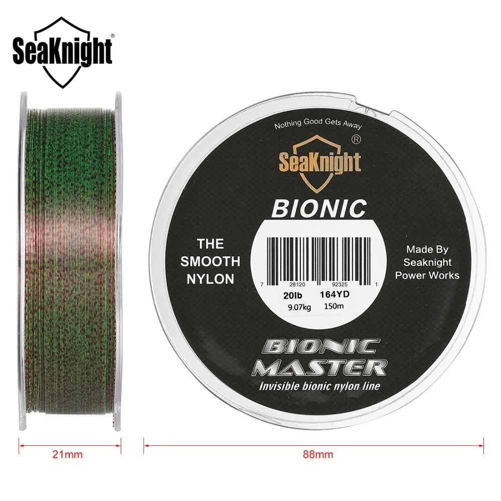 Рыболовная леска SeaKnight BIONIC MASTER 150 м гладкая невидимая камуфляжная 2-25 фунтов