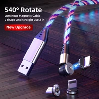 540 2 4a luminous lighting usb cable for iphone 12 11 pro 3 in 1 2in1 led micro usb type c charger wire for huawei samsung