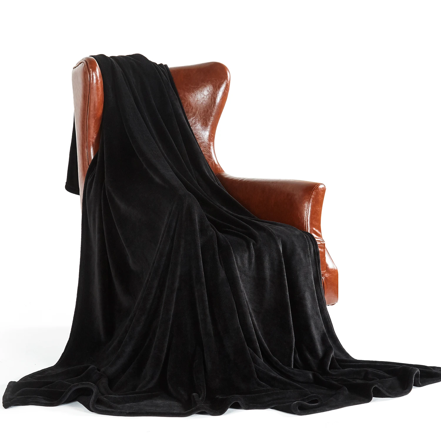 

Merrylife New Super Soft Warm Solid Warm Micro Plush Throw Blanket Rug Sofa Bedding Blankets Bedspread terry bed sheet Black