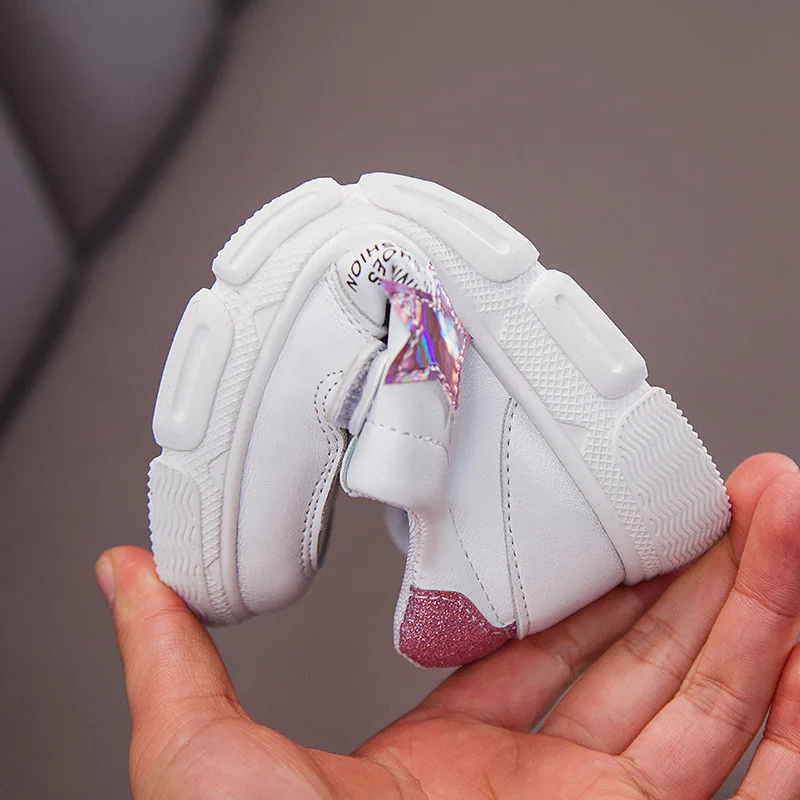 Белая детская обувь JUSTSL 2020 Весенняя нескользящая для детей на плоской подошве