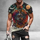 Мужские Винтажные футболки SHUJIN, футболки с коротким рукавом большого размера с круглым воротником и этническим принтом в стиле Харадзюку, 2021