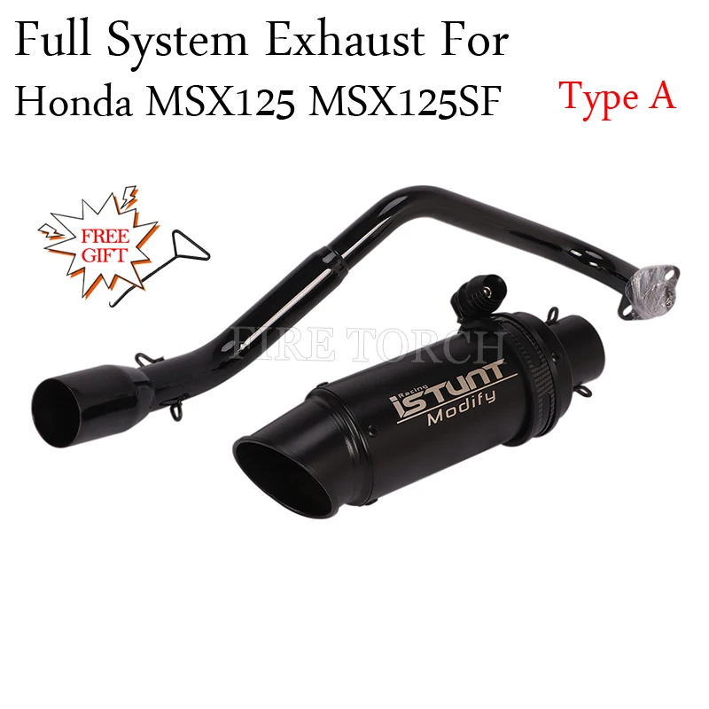 

Motorcycle Full Exhaust System Modified Front Mid Link Pipe Muffler DB Killer Slip On For HONDA MSX 125 MSX125 MSX125SF