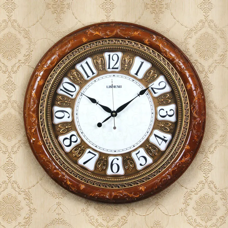 Настенные часы в европейском ретро стиле бесшумные большие цифровые настенные
