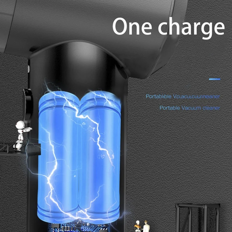 

Mini handheld rechargeable portable vacuum cleaner with LED light, cordless pet hair, powerful cyclone vacuum cleaner