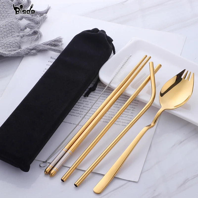 Портативная посуда набор столовых приборов для путешествий кемпинга на открытом