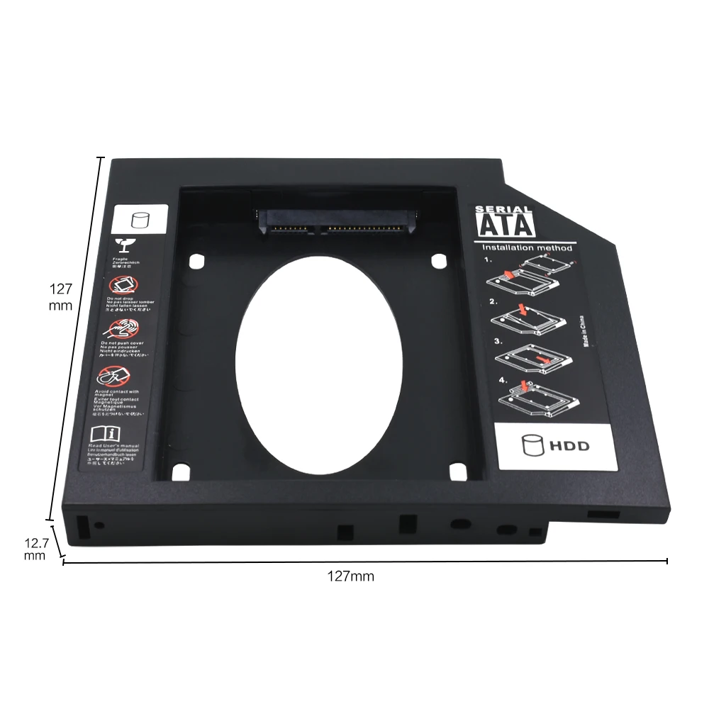 TISHRIC 9 5 мм/12 7 мм HDD Caddy Пластик SATA 3 0 Универсальный Optibay чехол для 2 &quotSSD жесткий диск