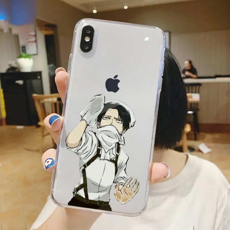 

Attack on Titan Levi Rival Phone Case Transparent soft For iphone 5 5s 5c se 6 6s 7 8 11 12 plus mini x xs xr pro max