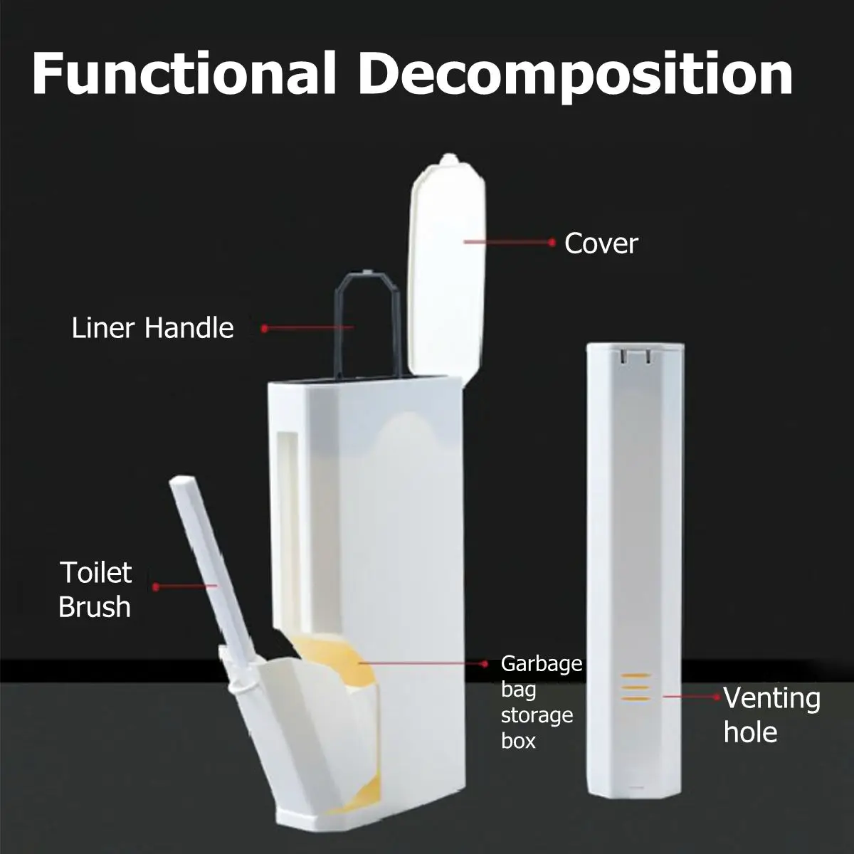 4L горячая Распродажа набор пластиковых мусорных баков с туалетной щеткой