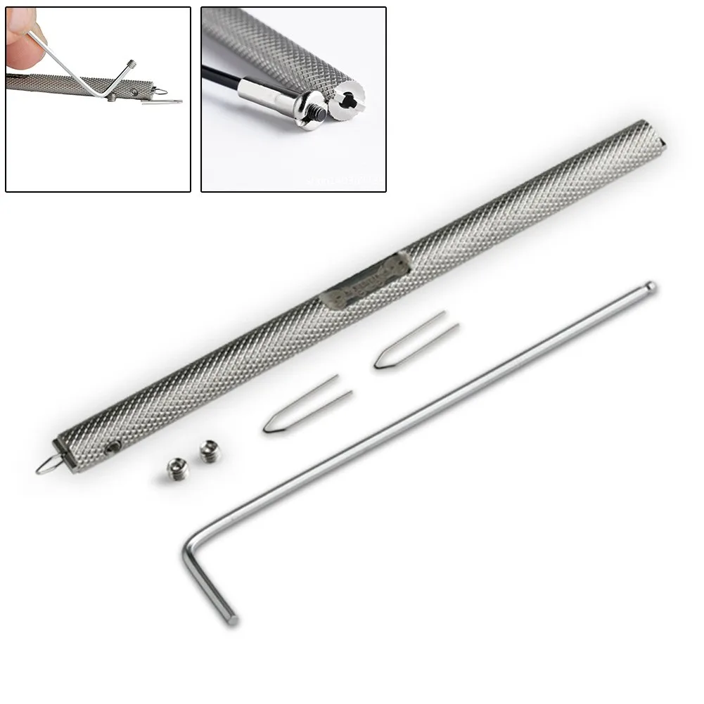 

304 Stainless Steel Cap Piercing Device Bike Spoke Perforator Cap With Screws Wrench Disassembly Installation Nipple Tools