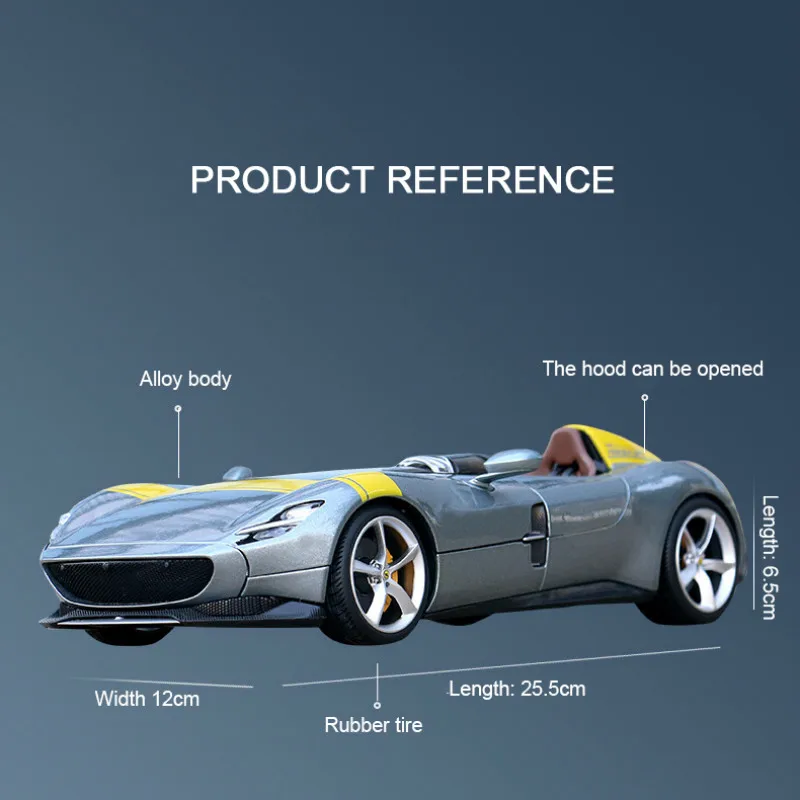 

1/18 Alloy Monza Sp1 Simulation Alloy Car Model Toy Die-casting Pull Back Sound And Light Toy Car Children's Gifts
