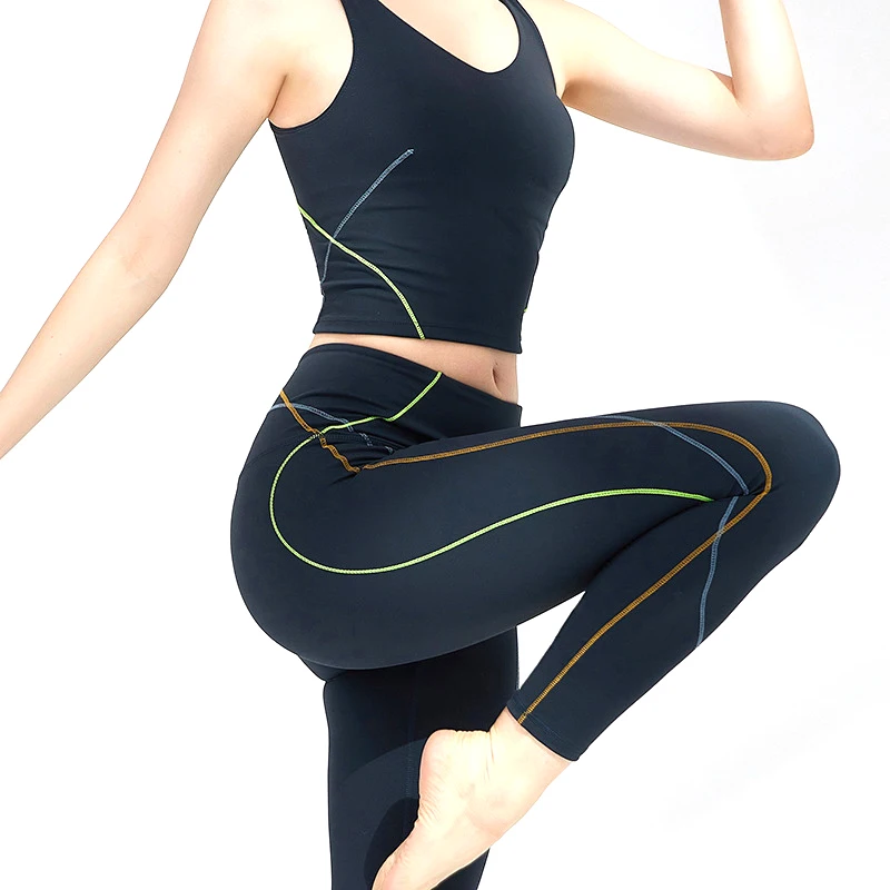 

Женский комплект одежды из 2 предметов, тренировочные Пузырьковые спортивные брюки и спортивные бюстгальтеры, спортивный костюм