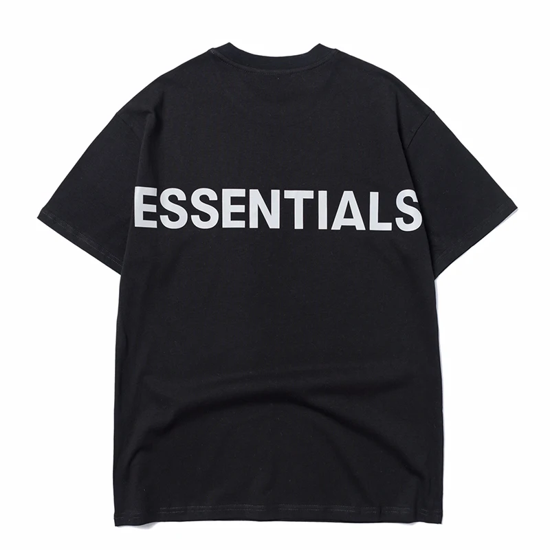 

3M FOG reflective short sleeve FEAR OF GOD ESSENTIALS double line Los Angeles LA limited T-shirt for men and women