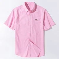 summer short sleeve turndown collar regular fit new oxford fabric 100 cotton excellent comfortable business men casual shirts