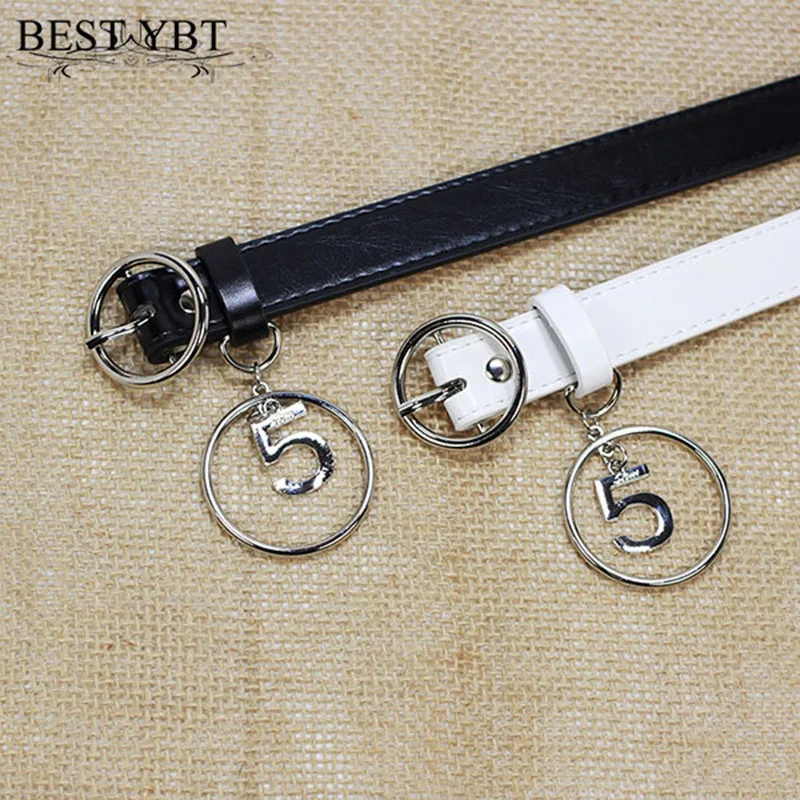 

Best YBT Women Imitation leather Belt Alloy Pin Rings Buckle Belt Cowboy Pants Slender Waist Casual High Quality New Women Belt