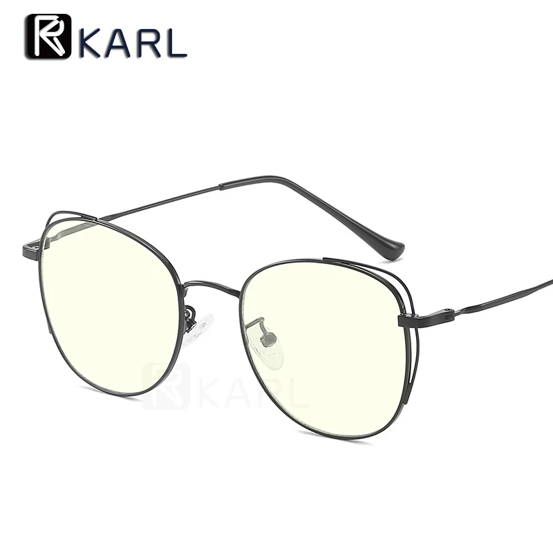 Computer Glasses Frame Eyewear Anti Blue Light Round Cat Eye Glasses Blue Light Glasses Women Anti Radiation Screen Eyeglasses