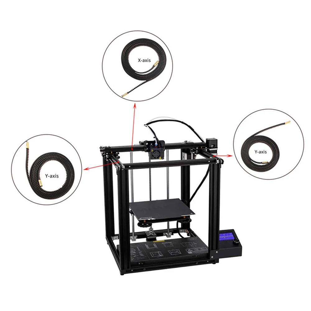 

3D Open Timing Belt Set Ruuber GT2 6mm X Axis 765mm Y Axis 720mm 3D Printer Belt for Ender5/5 Pro Pringting Accessory