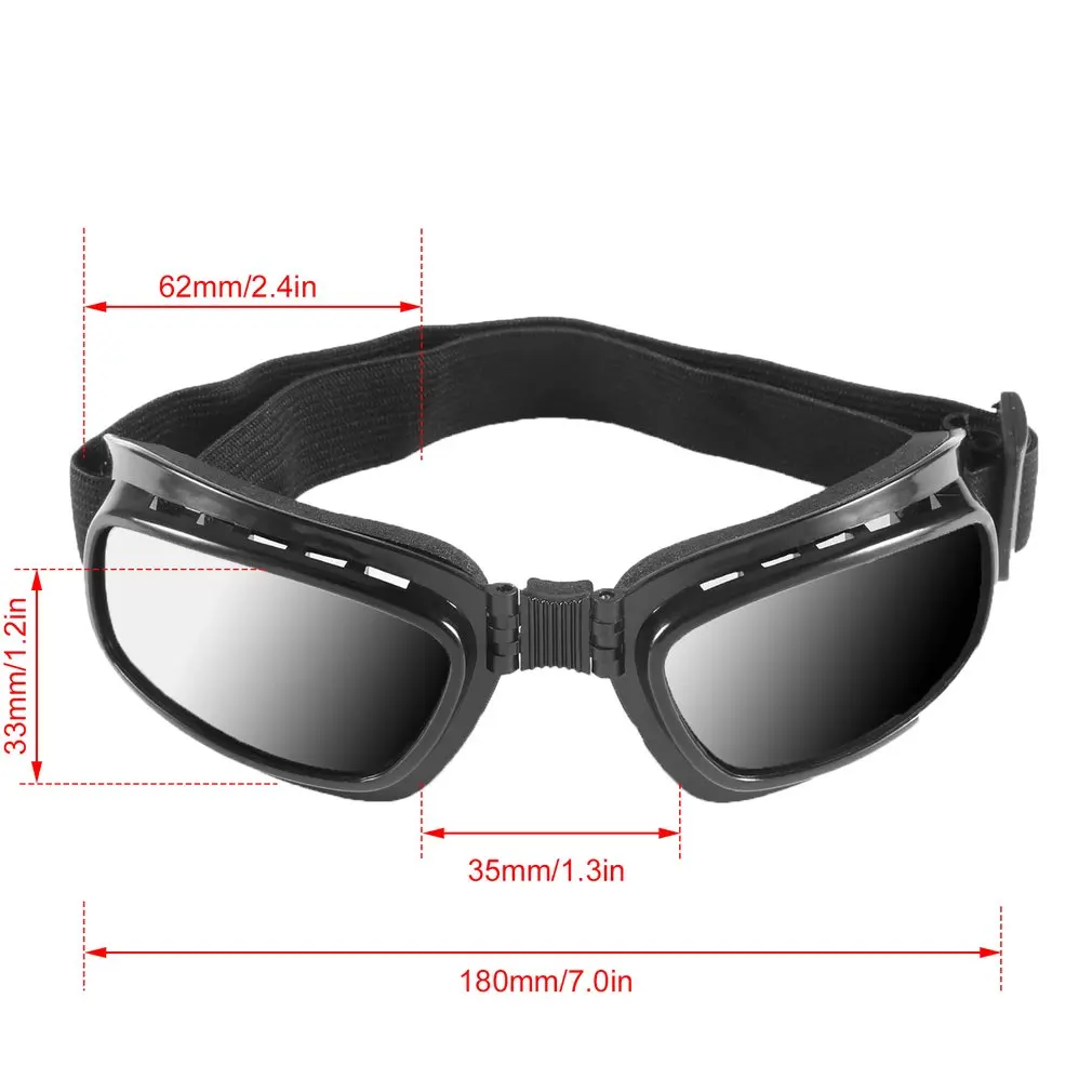 

Hot Adjustable Elastic Band Folding Vintage Motorcycle Glasses Windproof Dustproof Ski Goggles Off Road Racing Eyewear Glasses