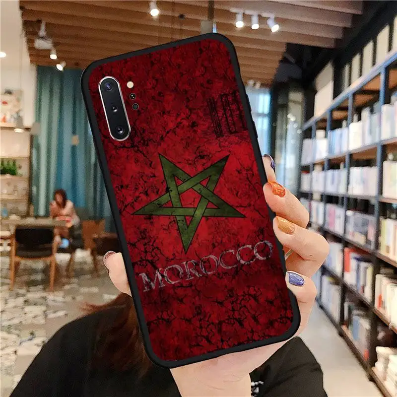 

Morocco flag badge Phone Case for samsung galaxy a51 a52 a71 a50 a12 a72 a21s a70 s21 s20 fe s10 note 20 10 ultra plus coque