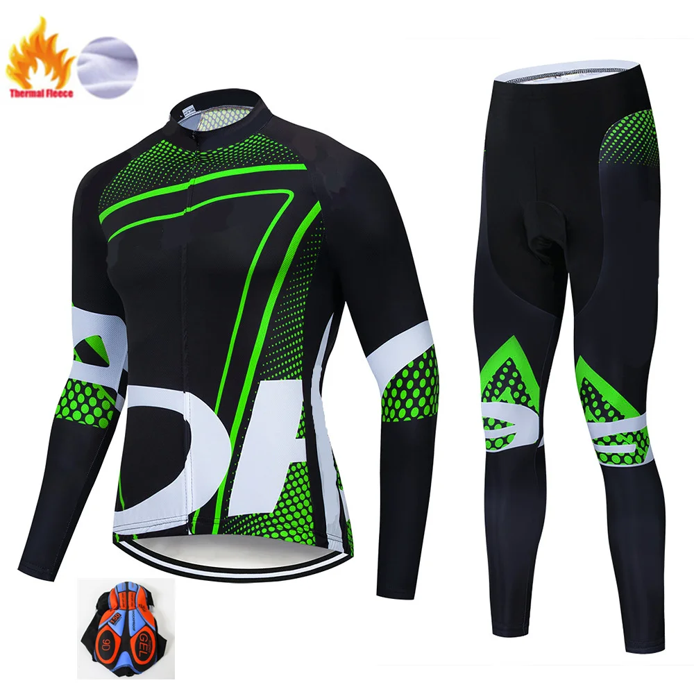 Winter suit Велосипедная одежда для мужчин зима Синий pro велосипедная майка комплект велосипедных брюк мужские Ropa Ciclismo термальная флисовая велосипедная одежда для мужчин - Цвет: Winter suit