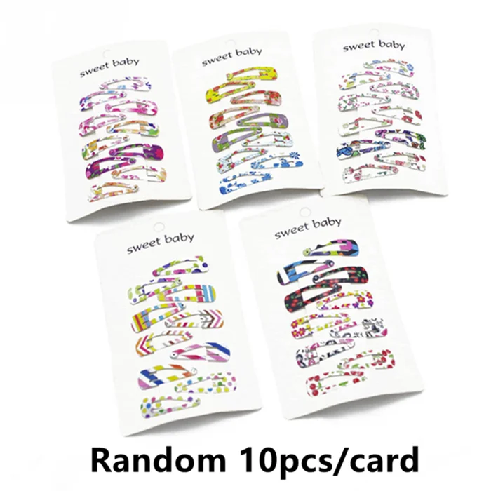 Random 1pack 10 шт., новинка, милые металлические шпильки заколка для волос с рисунком сердца, яркие цвета, Детские аксессуары, Детские BB клипсы - Цвет: Random 1pack