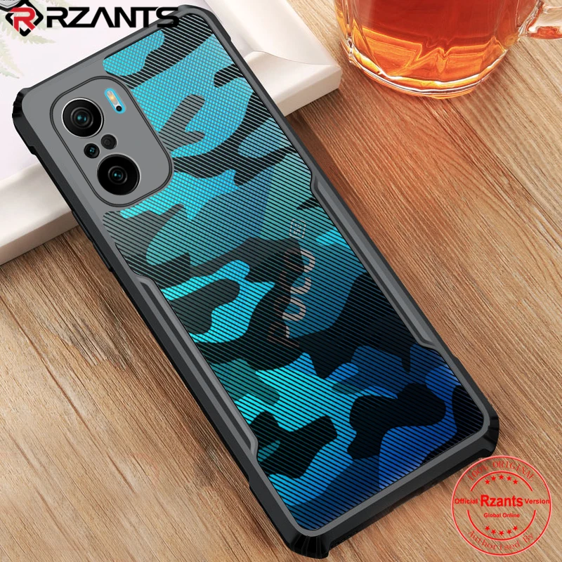 

Rzants For Xiaomi POCO F3 Mi 11i Redmi K40 Pro Case Hard Camouflage Clear Cover Fexible TPU Frame Bumper