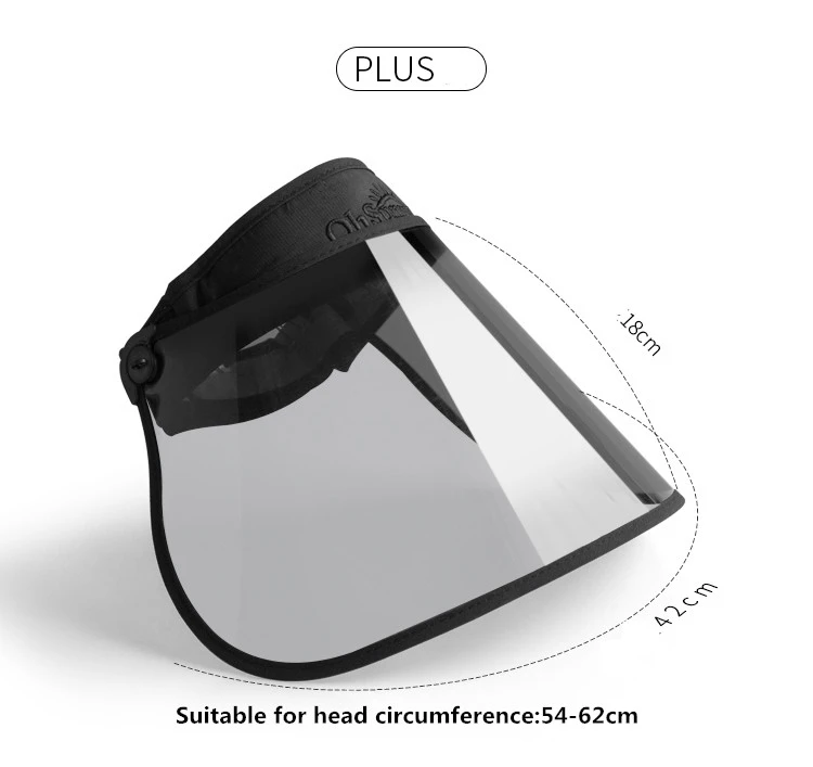 

Transparent Protective Hat Dustproof Anti-Droplet Protective Face Shield Visor Cap Rotatable Adjustable Full Cover Sun Hat